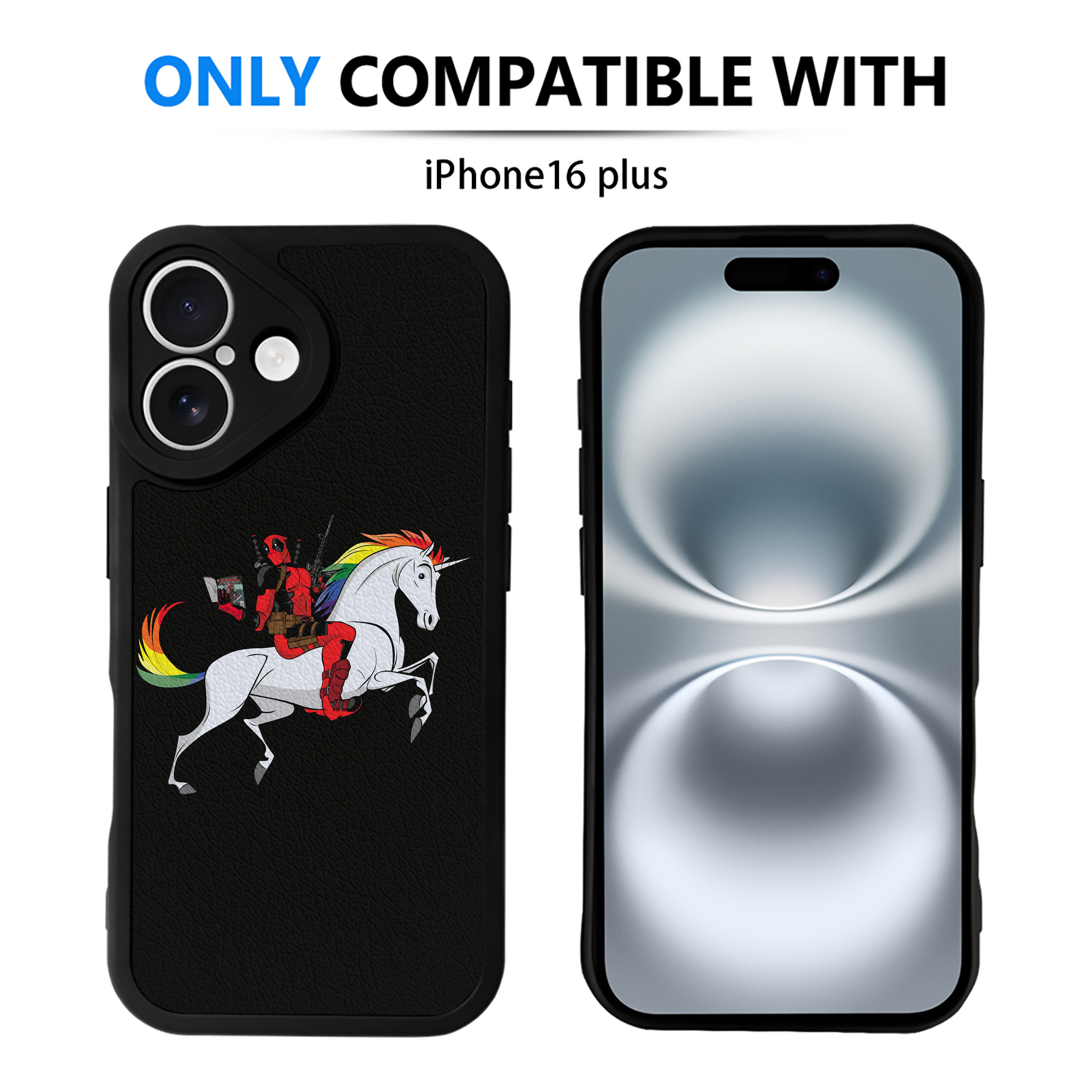 （画像用） Deadpool デッドプール 【iPhone 16シリーズ対応】シリコンスマホケース（レザー調） 材質：シリコン